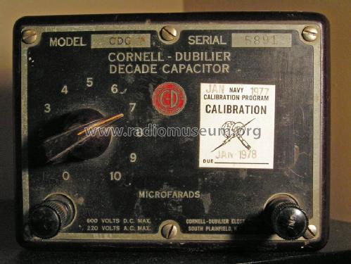 CDC-3 Capacitor Decade; Cornell-Dubilier (ID = 1290538) Equipment
