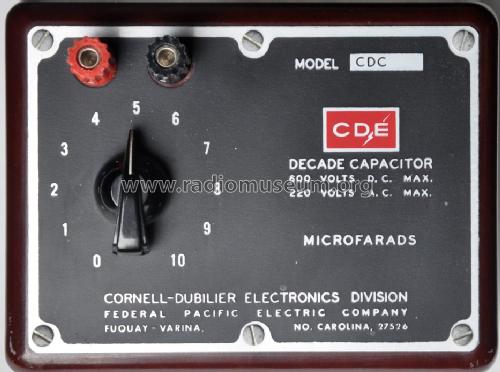CDC-3 Capacitor Decade; Cornell-Dubilier (ID = 1621173) Equipment