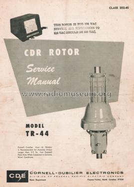 CDR Rotor TR-44; Cornell-Dubilier (ID = 2929028) Divers