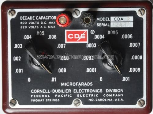 Decade Capacitor CDA2; Cornell-Dubilier (ID = 1621204) Equipment