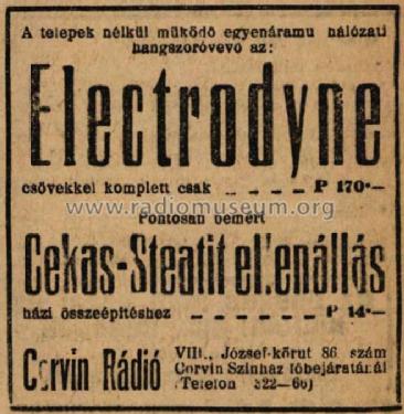 Electrodyne ; Corvin Rádió; (ID = 2340754) Radio