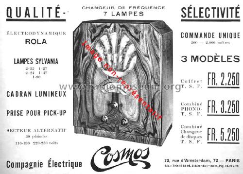 Combiné Changeur de disques T.S.F. ; Cosmos, La Compagnie (ID = 1671451) Radio