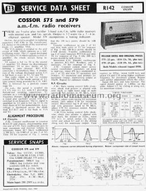 579; Cossor, A.C.; London (ID = 1751088) Radio