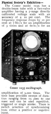 Double Beam Oscillograph 1035; Cossor, A.C.; London (ID = 3086827) Equipment