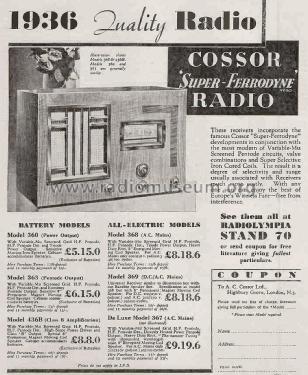 Super-Ferrodyne 360; Cossor, A.C.; London (ID = 2700354) Radio