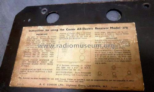 Super Ferrodyne 378; Cossor, A.C.; London (ID = 2380934) Radio