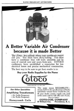 Coto Variable Air Condenser ; Coto Coil (ID = 1412399) Radio part