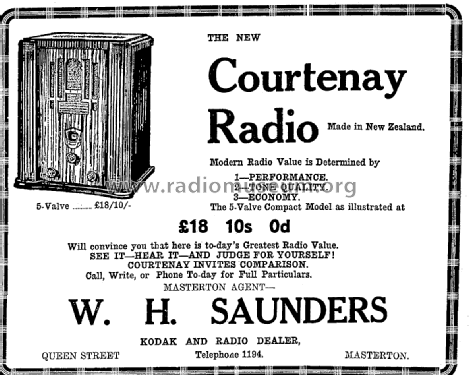 Battery Superheterodyne 6BS; Courtenay Brand; (ID = 2769343) Radio