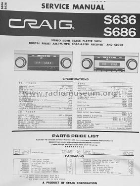 AM/FM/MPX Road-Rated Receiver S636; Craig Panorama Inc.; (ID = 2843772) Car Radio