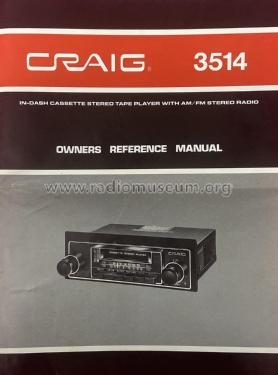 Cassette Stereo Player 3514; Craig Panorama Inc.; (ID = 2843774) Car Radio