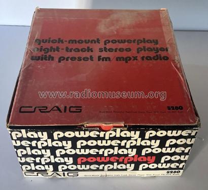 Powerplay 8-Track Tape Player with Preset FM/MPX S280; Craig Panorama Inc.; (ID = 2839285) Radio