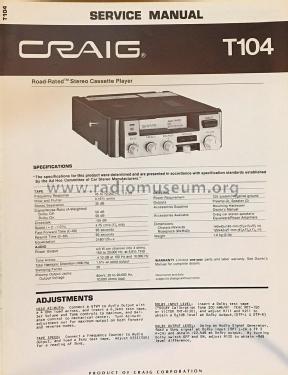 Road Rated Stereo Cassette Player T104; Craig Panorama Inc.; (ID = 2824750) R-Player