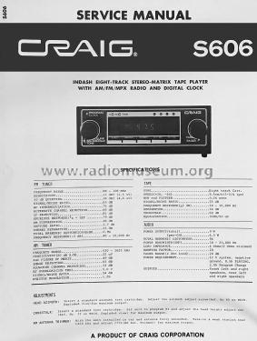 S606; Craig Panorama Inc.; (ID = 2843189) Car Radio