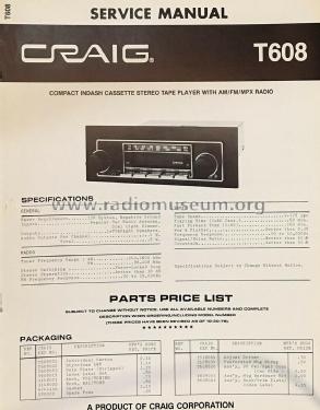 T608; Craig Panorama Inc.; (ID = 2825029) Car Radio