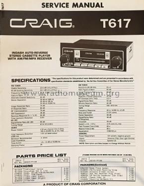 T617; Craig Panorama Inc.; (ID = 2824902) Car Radio