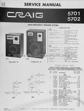 Three Way 12' 5702; Craig Panorama Inc.; (ID = 2838222) Speaker-P