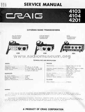 Transceiver Base 4201; Craig Panorama Inc.; (ID = 2843172) Citizen