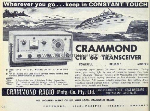 Transceiver CTR66A; Crammond Radio (ID = 2982725) Commercial TRX