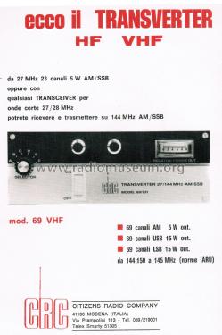 Transverter HF VHF 69/CH; CRC Citizens Radio (ID = 2755995) Amat TRX