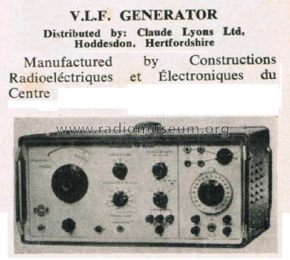 V.L.F. Generator GB 860; CRC, Constructions (ID = 2775731) Equipment