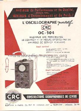 Oscillographe OC-504; CRC, Constructions (ID = 502751) Equipment