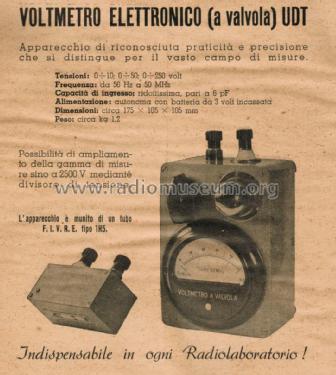 Voltmetro Elettronico UDT; CREA C.R.E.A Mottola (ID = 2536551) Equipment