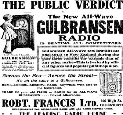 Gulbransen 7D; Cromwell, Gulbransen (ID = 2724704) Radio