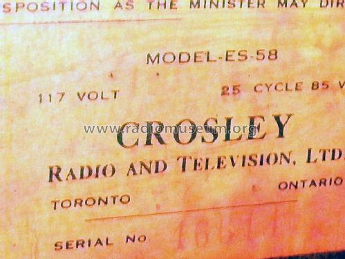 ES-58 ; Crosley Radio and (ID = 956853) Radio
