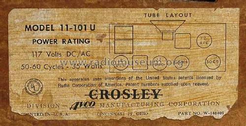 11-101U Ch= 301; Crosley Radio Corp.; (ID = 835468) Radio