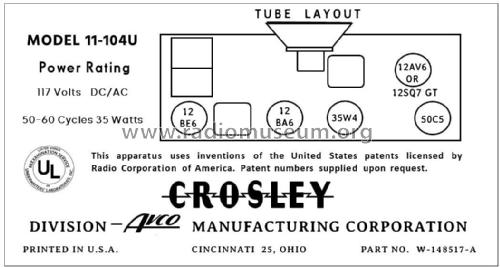 11-104U 330; Crosley Radio Corp.; (ID = 2782714) Radio