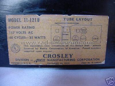 11-121U Ch= 311; Crosley Radio Corp.; (ID = 377083) Radio