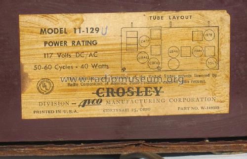 11-129U Ch= 312; Crosley Radio Corp.; (ID = 1571661) Radio