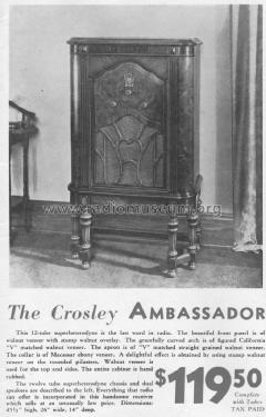 132-1 'Ambassador' Ch= 132-1; Crosley Radio Corp.; (ID = 1590825) Radio