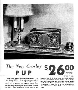 137 'New Pup' Ch= 137; Crosley Radio Corp.; (ID = 1610826) Radio