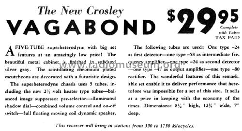 141 'Vagabond' Ch= 141; Crosley Radio Corp.; (ID = 1619581) Radio