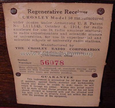 50 ; Crosley Radio Corp.; (ID = 1205659) Radio