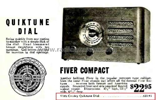 517 Fiver DeLuxe Compact ; Crosley Radio Corp.; (ID = 3104207) Radio