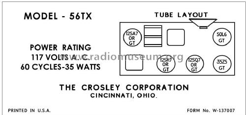 56TX ; Crosley Radio Corp.; (ID = 2837050) Radio