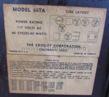 66TA American Overseas ; Crosley Radio Corp.; (ID = 1205690) Radio