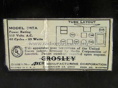 68TA ; Crosley Radio Corp.; (ID = 807975) Radio