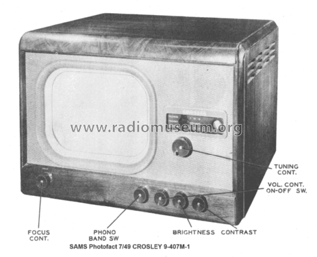 9-407M-1 ; Crosley Radio Corp.; (ID = 1334397) TV Radio