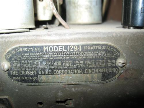 129-1 'Alderman' Ch= 129-1; Crosley Radio Corp.; (ID = 1347471) Radio