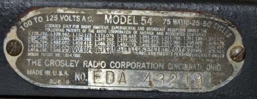 Buddy Boy Ch= 54; Crosley Radio Corp.; (ID = 2089199) Radio