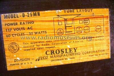 D-25MN Ch= 311; Crosley Radio Corp.; (ID = 130297) Radio