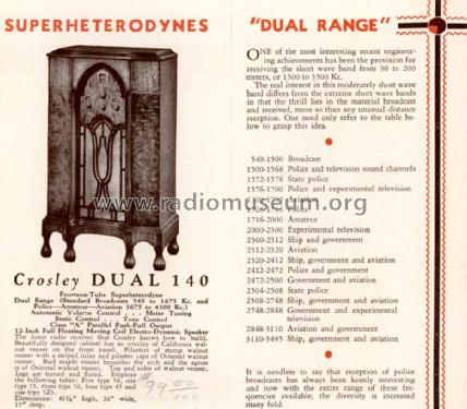 Dual 140 ; Crosley Radio Corp.; (ID = 1358962) Radio
