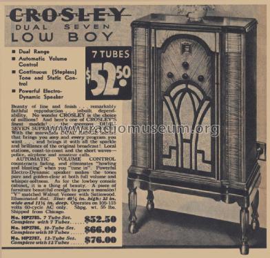 Dual Seven Lowboy ; Crosley Radio Corp.; (ID = 2157015) Radio