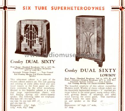 Dual Sixty Ch= 6V2; Crosley Radio Corp.; (ID = 1358411) Radio