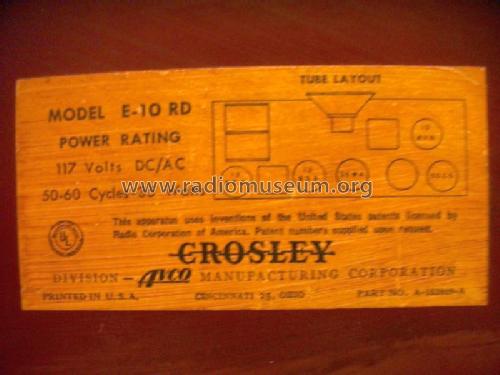 E10RD Ch= 10E; Crosley Radio Corp.; (ID = 1723652) Radio