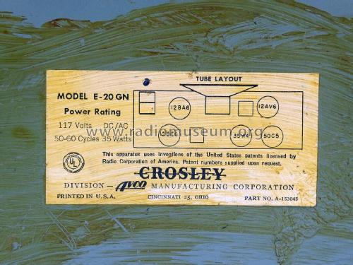 E20GN Ch= 15-20E; Crosley Radio Corp.; (ID = 2942667) Radio