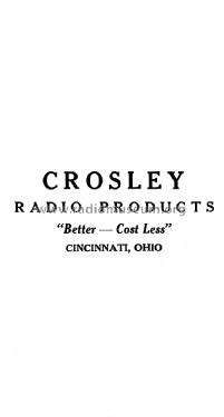 Early 1922 Crosley Radio Products Catalog ; Crosley Radio Corp.; (ID = 1154992) Paper